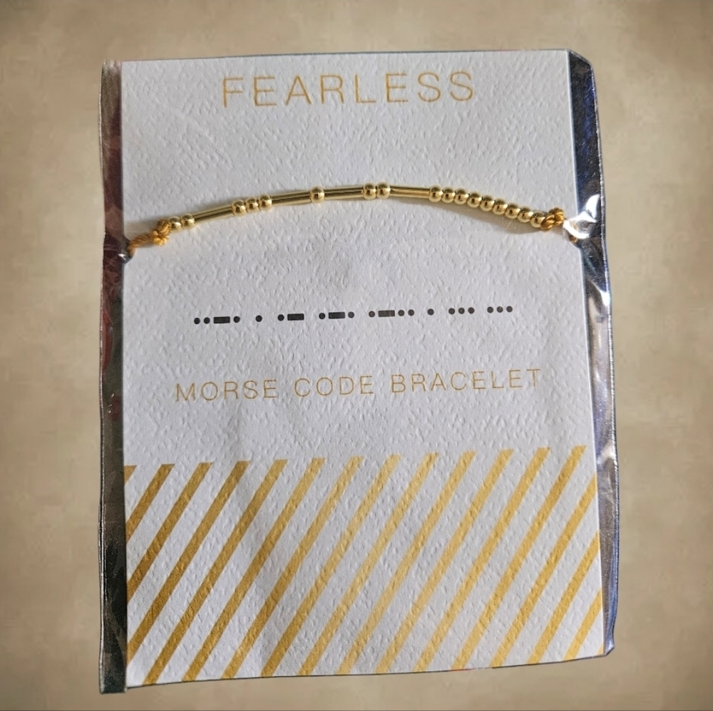 NWT/Giftcraft MorseCode FEARLESS Bracelett
